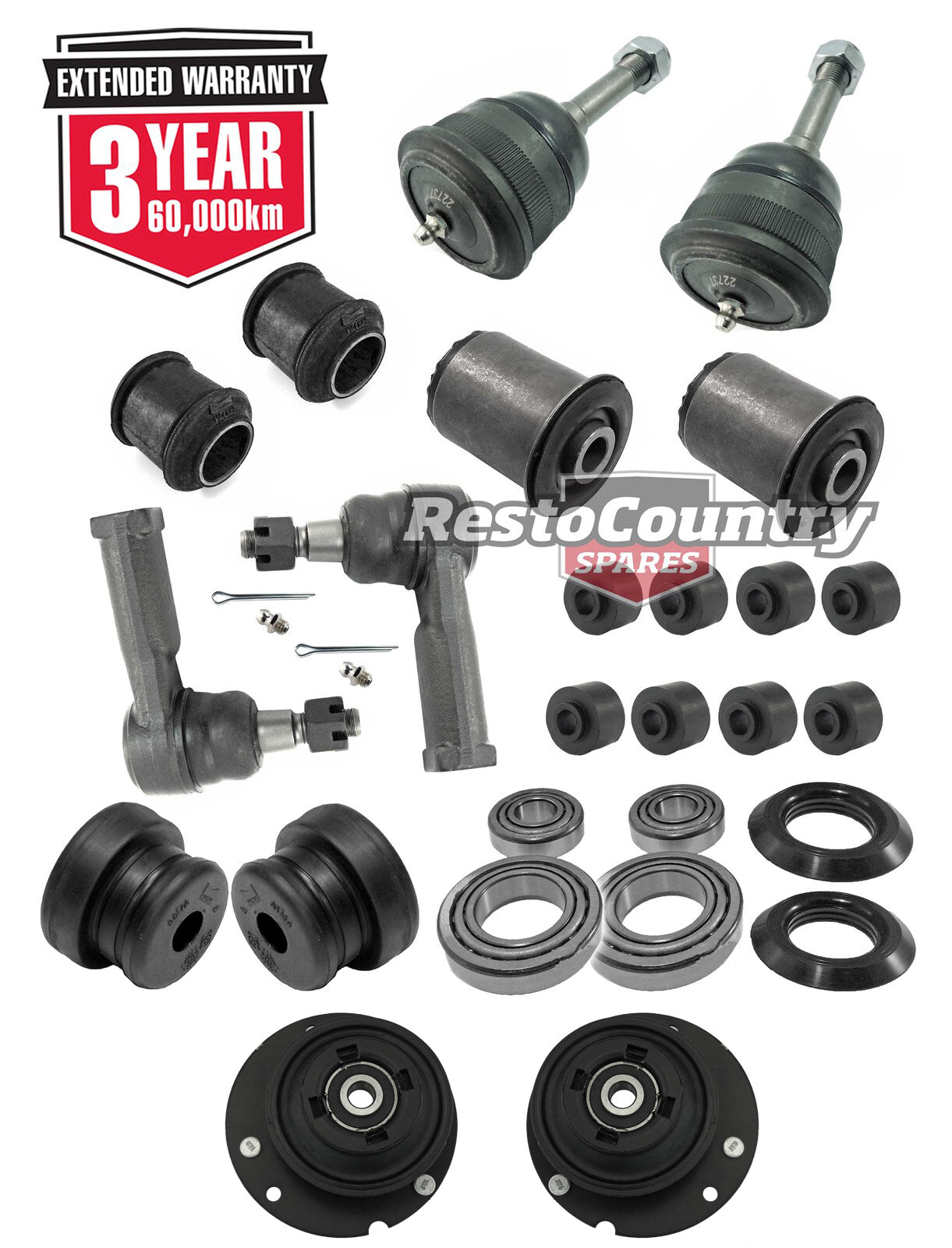 KIT 3. Holden Tie+Ball+Control+ Strut Kit POWER Steering VB VC VH VK VL Early VN - kFERK-62