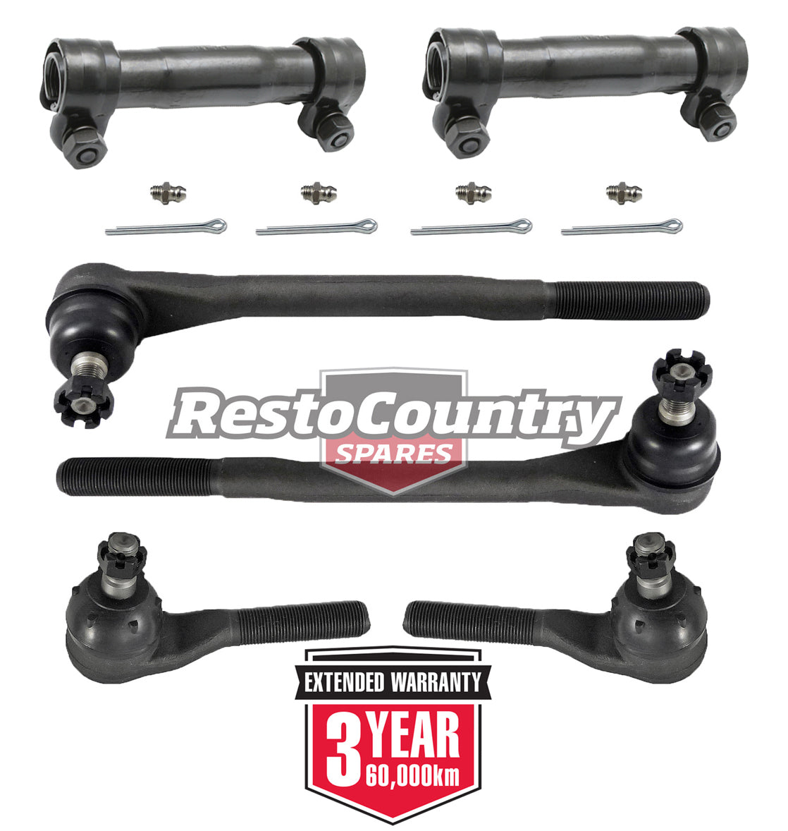 Ford Tie Rod End + Adjuster Sleeve Kit x6 1/2in Stud XW XY XA XB XC ZF ZG ZH - kFERK-68