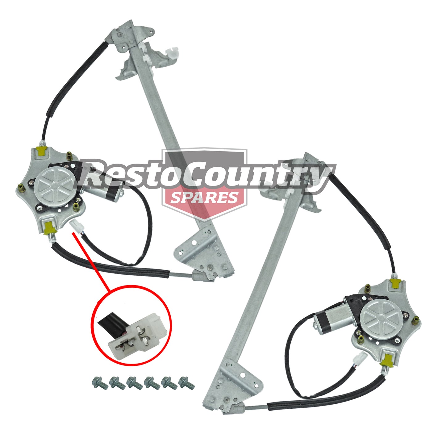 Ford Front Door Window Regulator PAIR Electric AU BA BF NU Falcon With Motor - kFEU2560NEL-a
