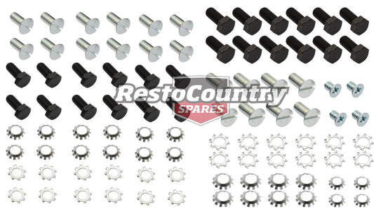 Holden Door Hinge Fitting Bolt Kit FRONT + REAR x4 Doors 48-215 FX FJ washer - kFK1007A-c