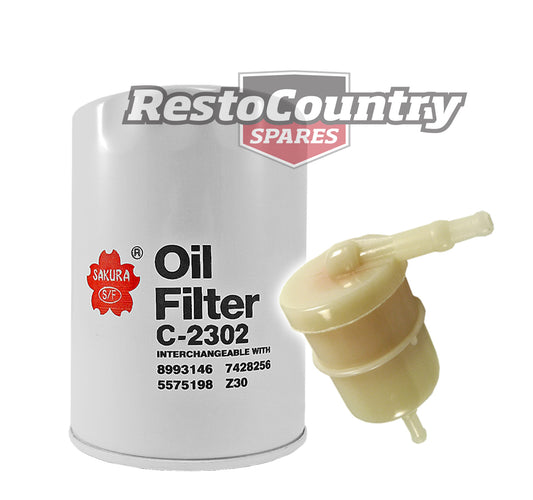 Holden Oil + Fuel Filter Kit V8 253 308 6cyl 138 149 161 173 179 186 202 service - kFS-7910-a