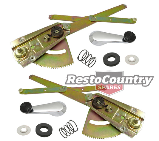 Holden Front Door Window Winder Regulator + Handle Kit PAIR HQ HJ HX HZ WB NEW - kGHJ-80210-a
