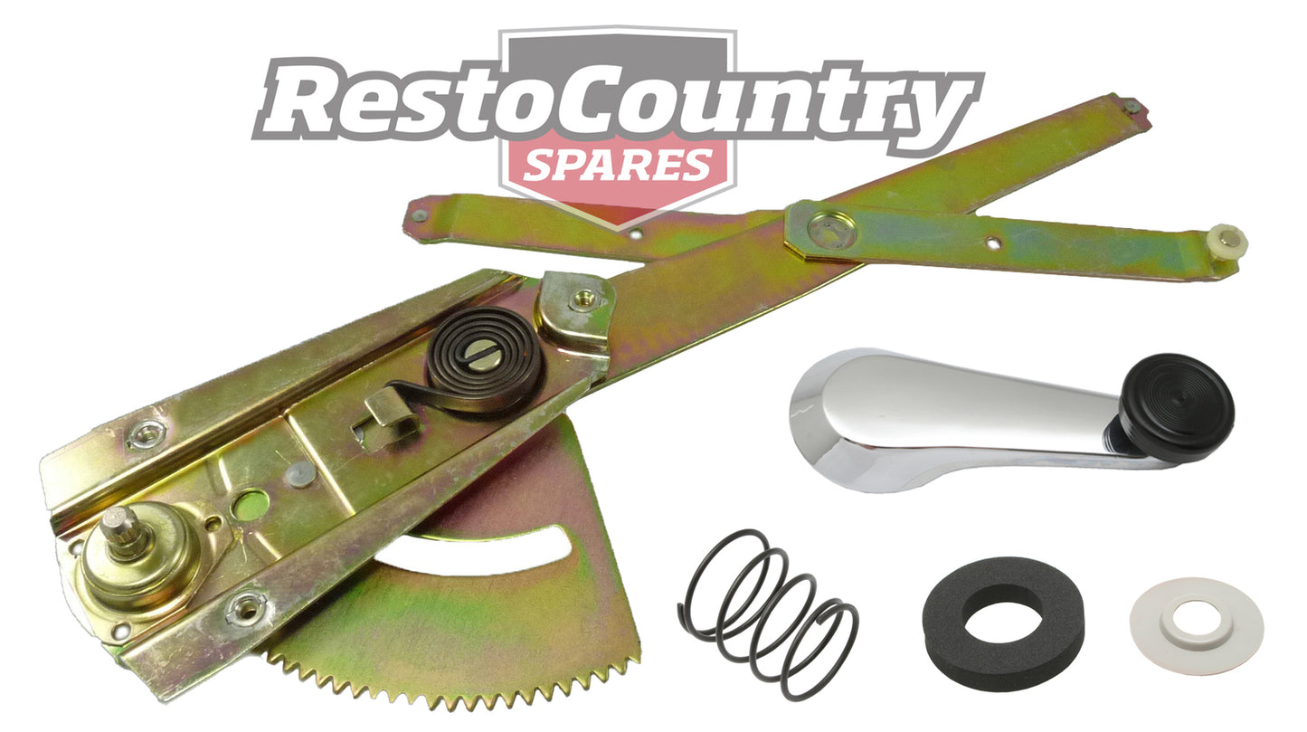 Holden Front LEFT Door Window Winder Regulator + Handle Kit HQ HJ HX HZ WB NEW - kGHJ-80210LH-a