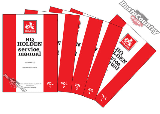 Holden GMH Factory HQ Vol 1 2 3 4 5 Service Manual NEW 5 Volume Set workshop book - kGMM37015_x5