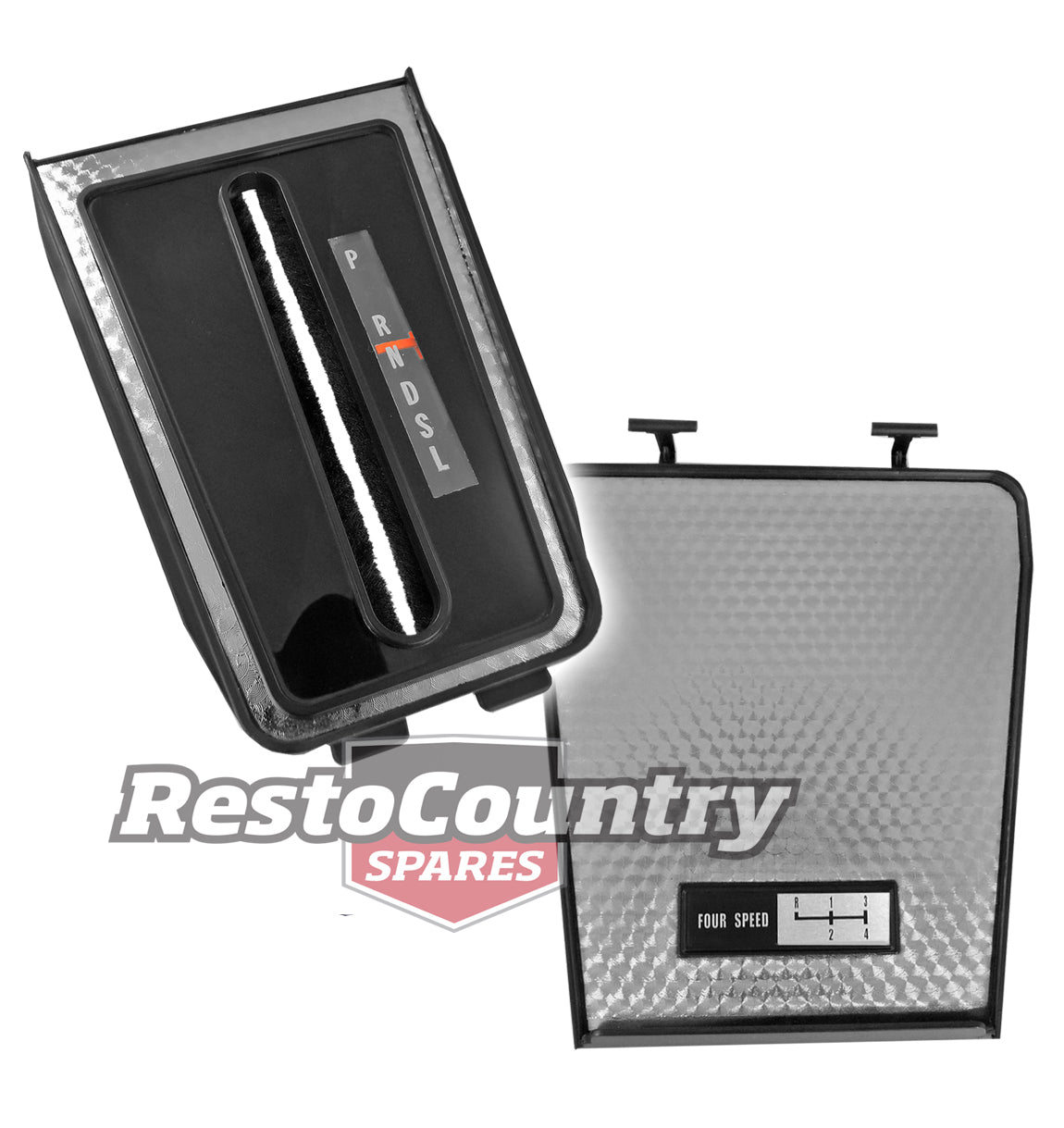 Holden SILVER Console Auto Shift Indicator Insert + Lid Kit HQ GTS  selector - kGS1002-a