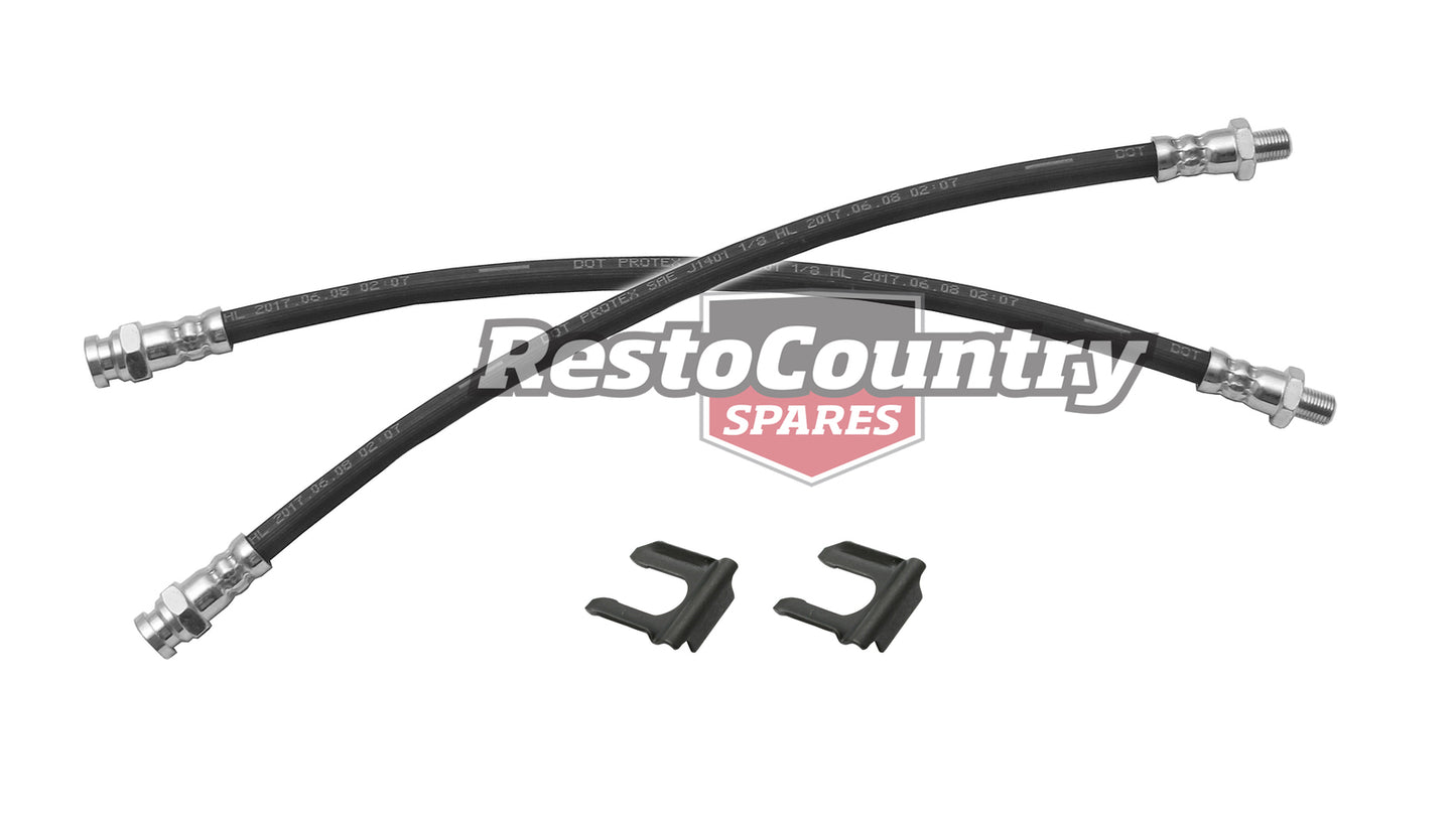 Ford Front Disc Brake Flex Hose PAIR XR XT Falcon ZA ZB + FREE CLIPS Fairlane - kH1008-HOSEx2