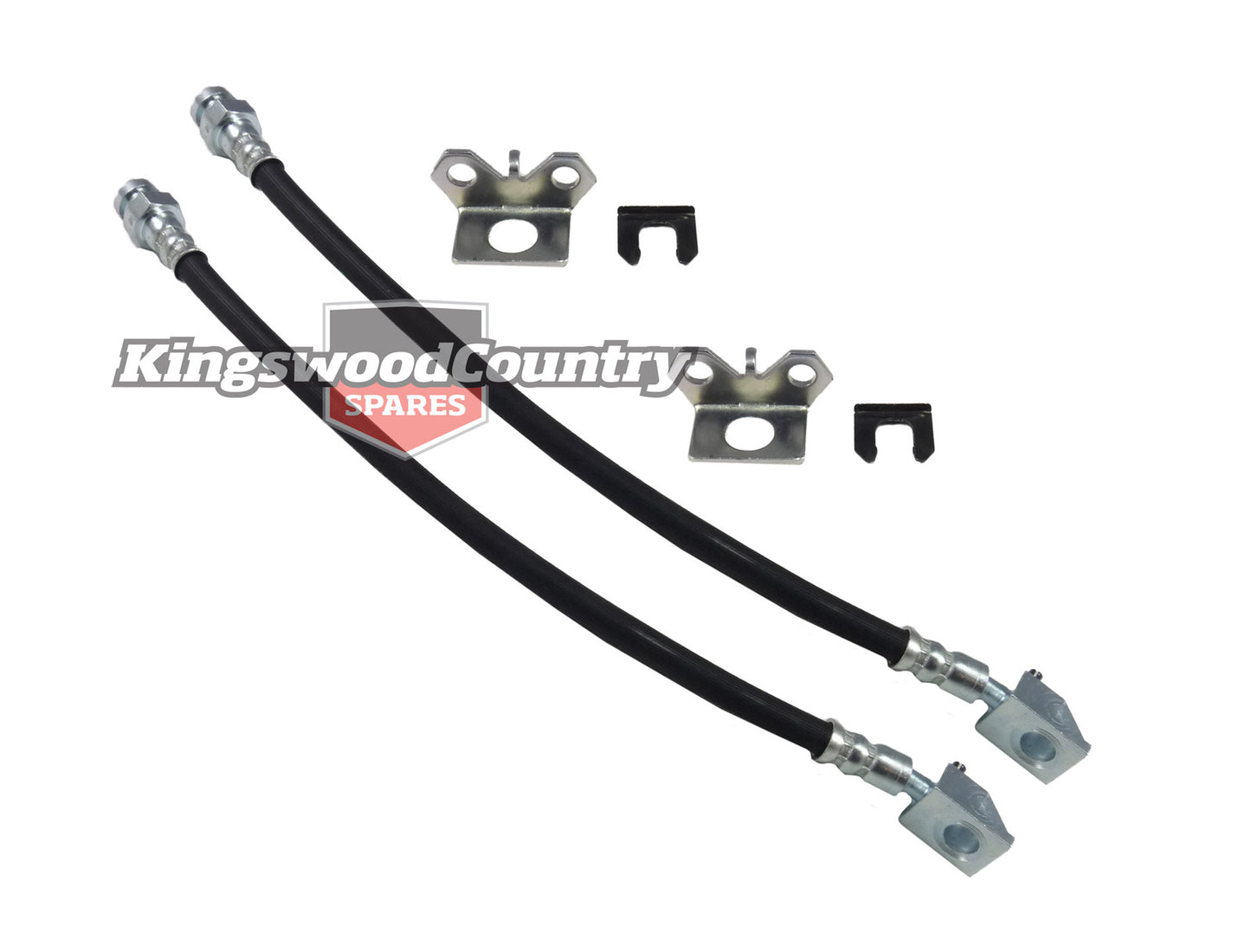 Holden Front Disc Rotor Brake Flex Hose PAIR WB rotor pads rubber - kH1262x2