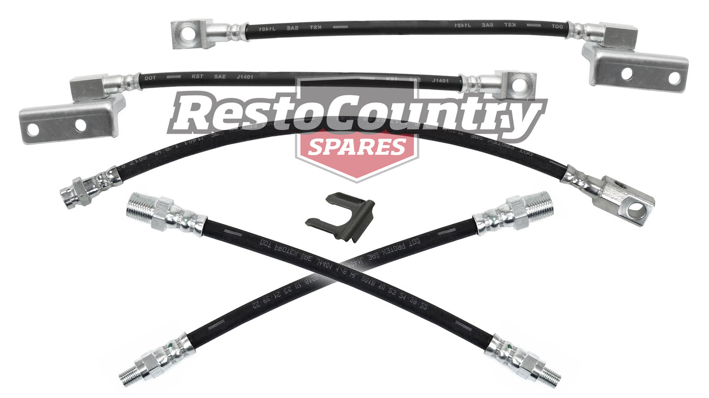 Ford Brake Hose Kit Front +Rear Body to Diff +Calliper XB XC From 8/75 FREE CLIP -kH1299-c - kH1299-c
