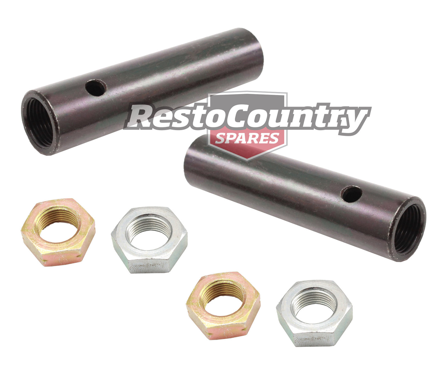Holden Steering Adjuster Tube+Nuts PAIR 48 FJ FE FC FB EK EJ EH HD HR Toe In/Out - kH1322x2