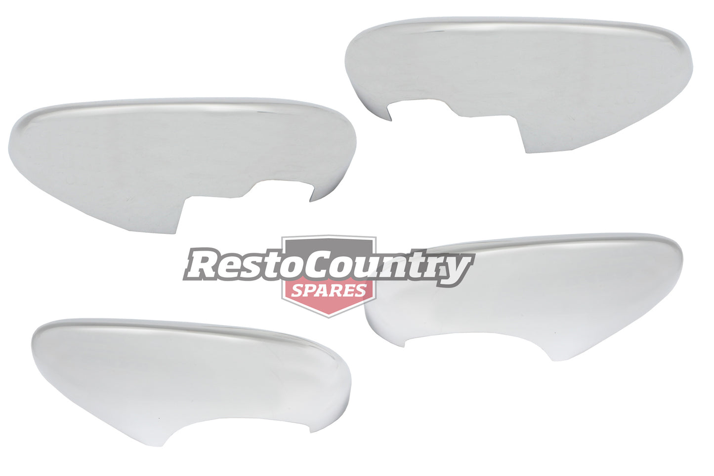 Holden Chrome Bumper Bar Overrider Set x4 FJ Front + Rear over rider - kH1351-a