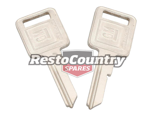 Holden 'GM' Blank Key Square Head x2 HQ HJ HX Torana LJ LH LX Door / Ignition - kH1500x2