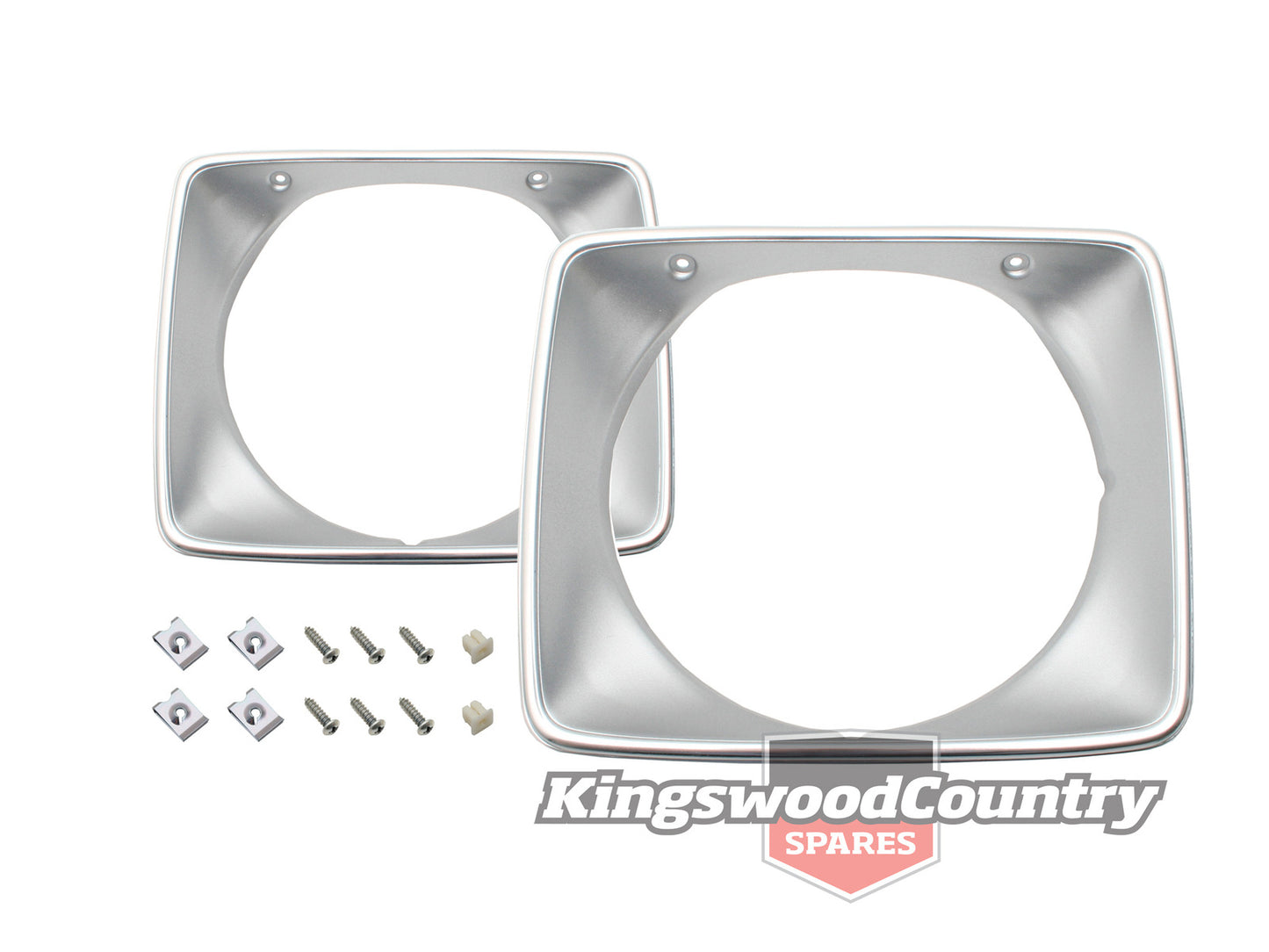 Holden Headlight Surround Rim PAIR HJ HX HZ Silver Belmont Kingswood head light rims - kHLR1000Dx2