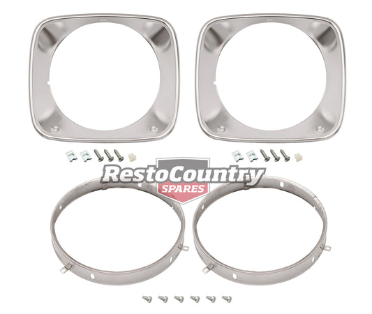 Holden Torana Headlight Rim Kit Inner + Outer Left + Right ANODISED LH LX light - kHLR1002-10-a