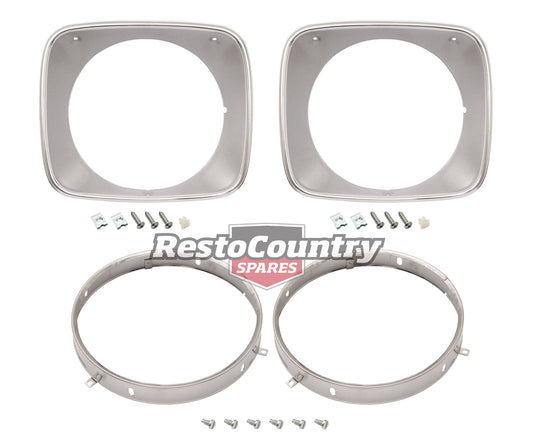 Holden Torana Headlight Rim Kit Inner + Outer Left + Right SILVER LH LX light - kHLR1003-10-a