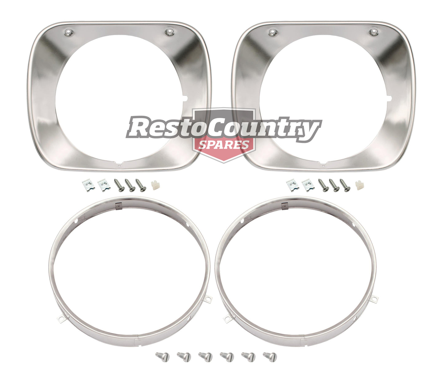 Holden Single Headlight Rim Kit Inner + Outer + Left + Right ANODISED HQ All - kHLR1004-1008D-a