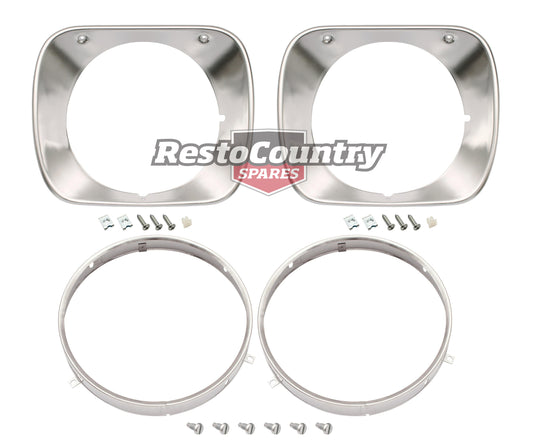 Holden Single Headlight Rim Kit Inner + Outer + Left + Right ANODISED HQ All - kHLR1004-1008D-a