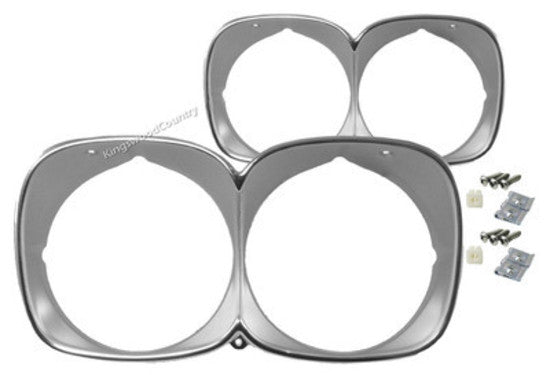 Holden HQ SILVER Headlight Twin Surround Rim Premier +LS Monaro x2 head light - kHLR1008Ax2
