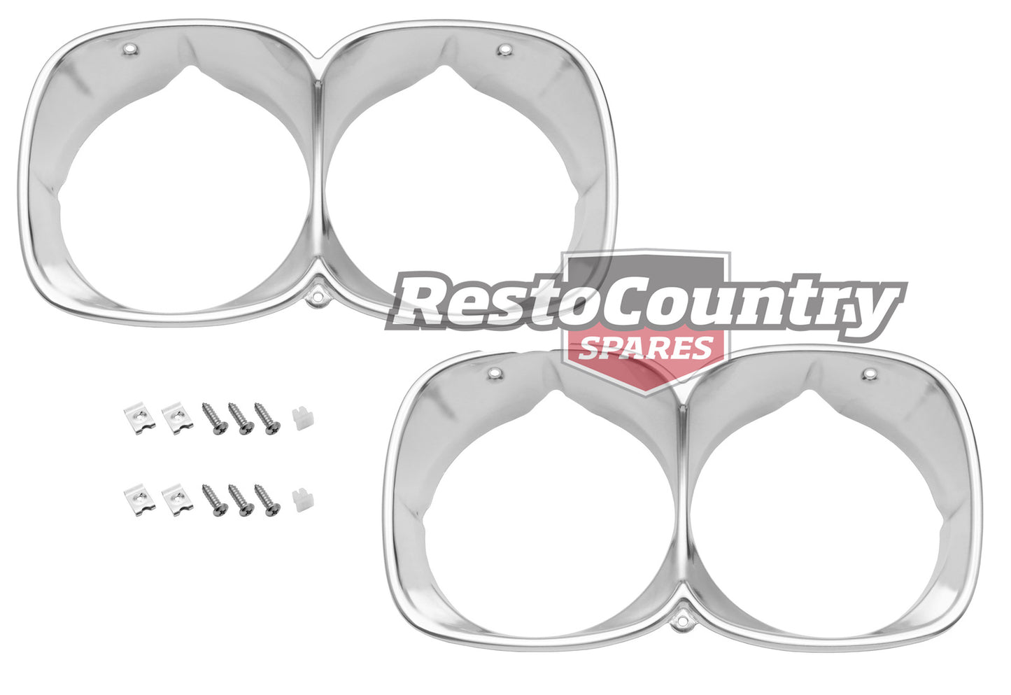 Holden HQ Twin Headlight Surround Rim Pair ANODISED Premier + LS Monaro x2 - kHLR1008Cx2