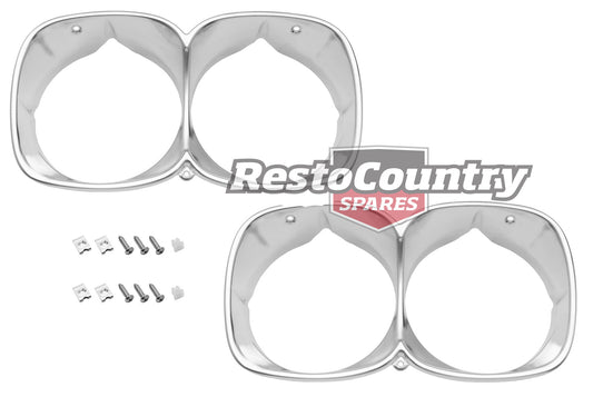 Holden HQ Twin Headlight Surround Rim Pair ANODISED Premier + LS Monaro x2 - kHLR1008Cx2