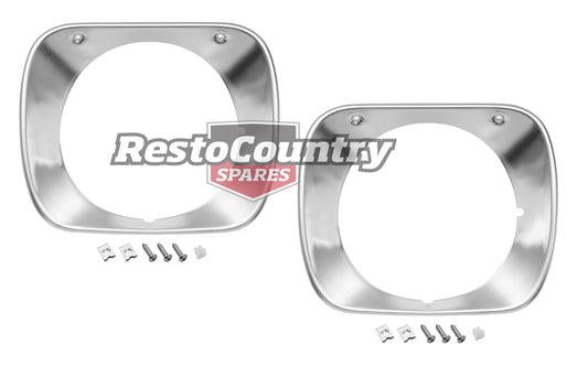 Holden HQ Headlight Surround Rim x2 ANODISED HQ all. HJ HX HZ 1 Ton light - kHLR1008Dx2