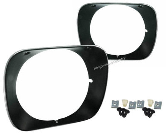 Holden Headlight Surround Rim PAIR Black HQ GTS SS Monaro NEW head light - kHLR1008bx2