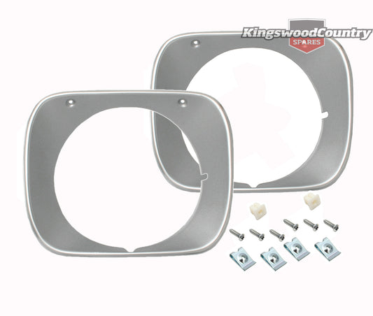 Holden HQ SILVER Headlight Surround Rim. +1 Tonner HJ HX HZ x2 head light - kHLR1008x2