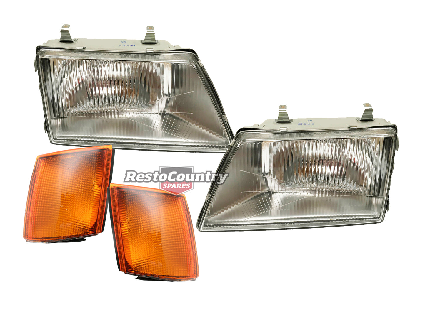 Holden Commodore Headlight & AMBER Indicator Kit VH PAIR Left + Right head light - kIVH4500NTL-R3