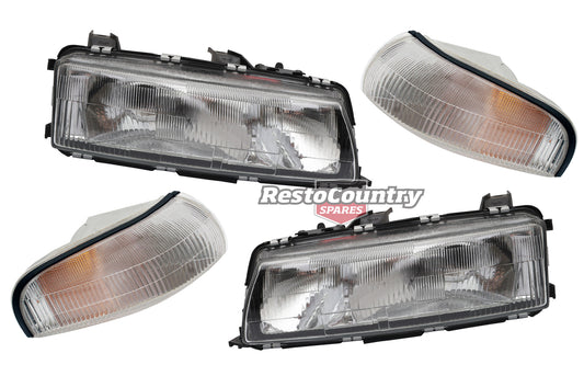 Holden Headlights + Front Indicator Kit (4pce) L+R VP Commodore Sedan Wagon Ute - kIVP4500NAL-a