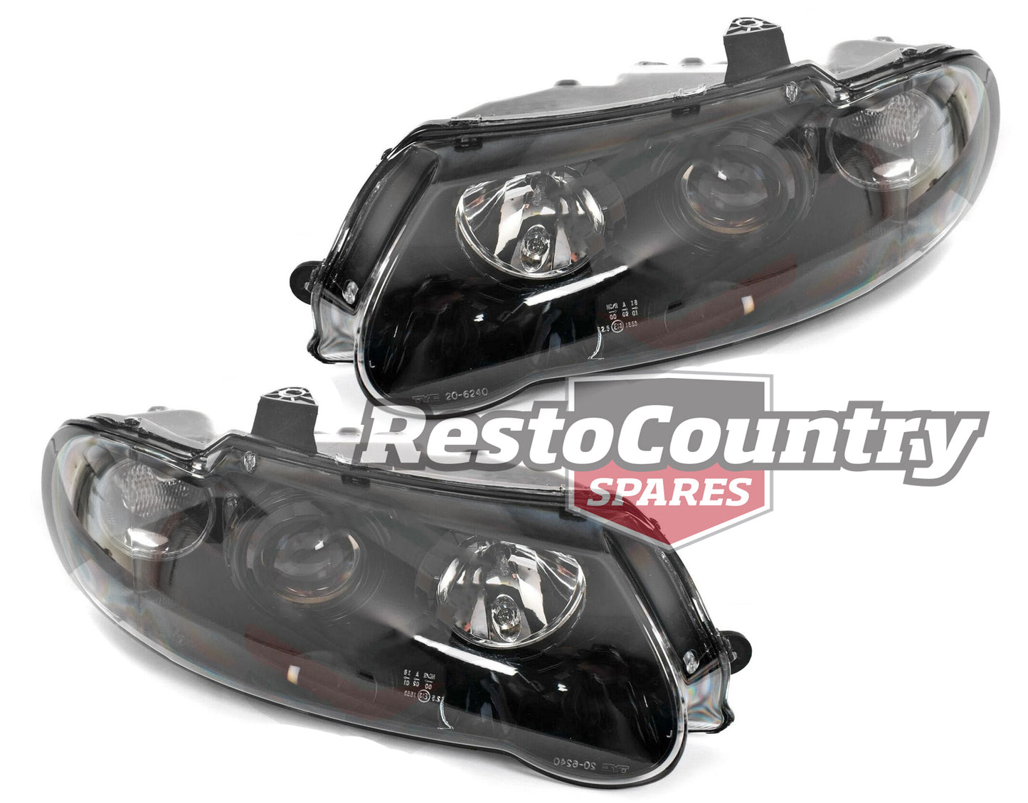 Holden Commodore Black Projector Headlights PAIR VX VU head light ss executive - kIVX4500NBR-L