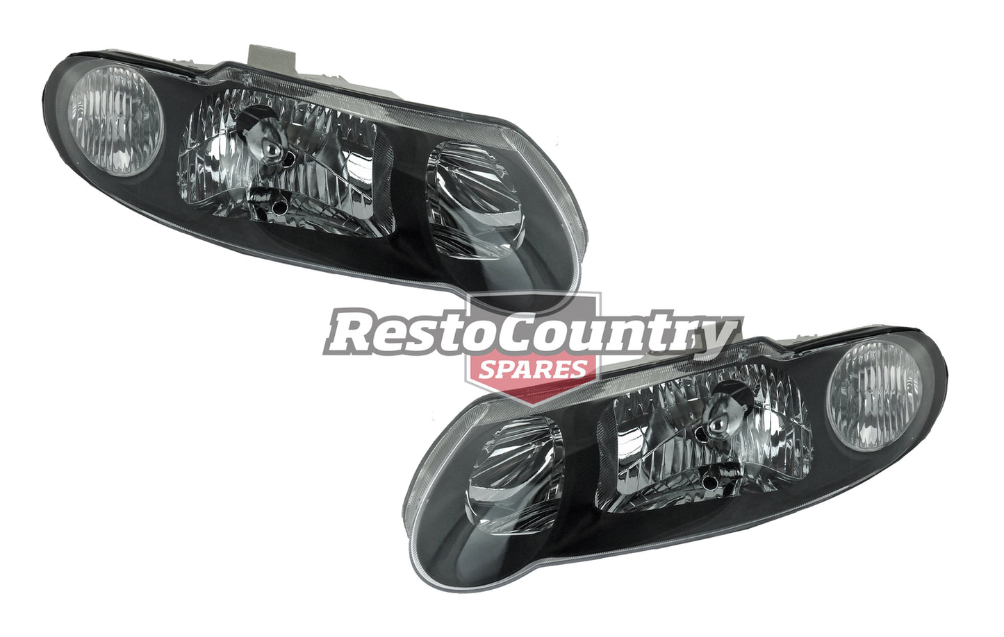 Holden Commodore Halogen Black Headlights x2 PAIR Teardrop VX VU SS 00-02 light - kIVX4500NSL-a