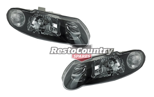 Holden Commodore Halogen Black Headlights x2 PAIR Teardrop VX VU SS 00-02 light - kIVX4500NSL-a