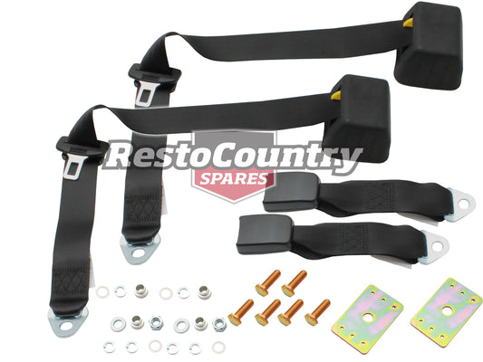 Rear Inertia Seat Belt Pair (Black – 275mm Web Stalk) Ford XD XE XF ZJ ZK ZL - kK1511-a