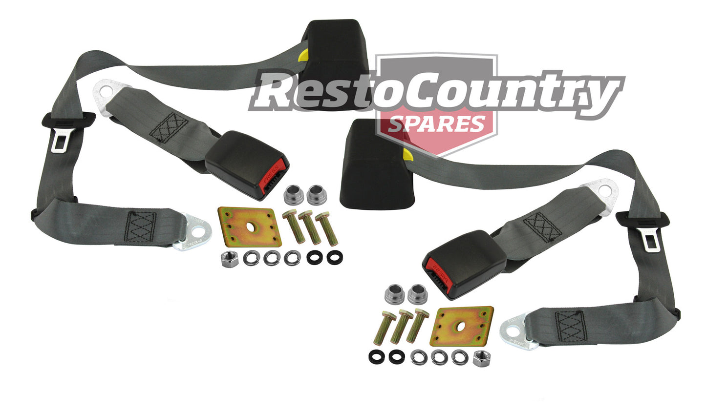 Parcel Shelf Mount Inertia Seat Belt Pair (Grey – 275mm Web Stalk) Holden / Ford - kK1511GY-a