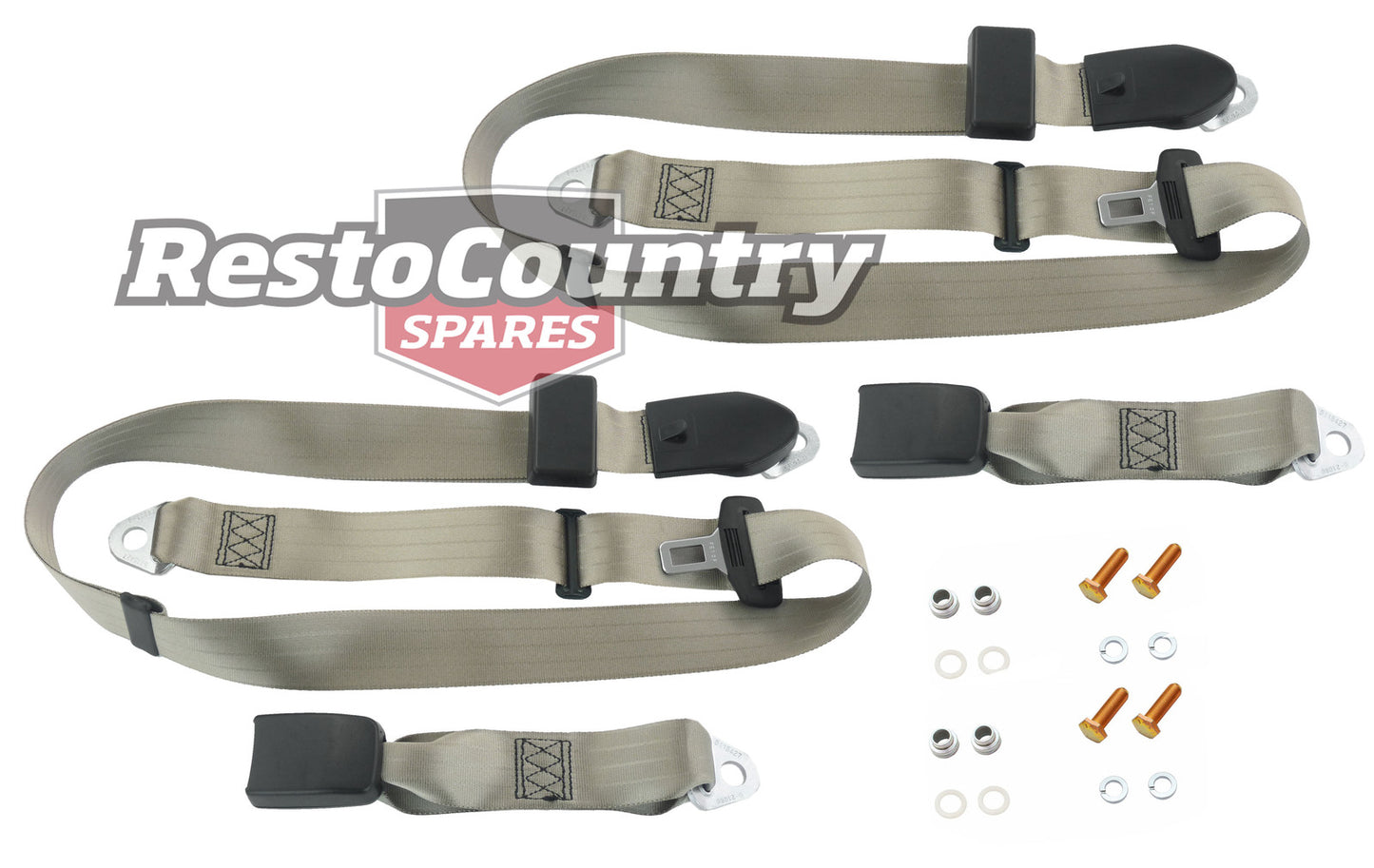 Rear Lap Sash Seat Belt Pair (Cappuccino – Bench Seat) Holden VB VC VH VK VL Wagon - kK1635SC-a