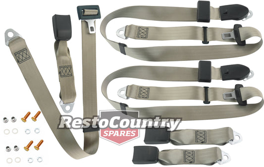 Rear Lap Sash Seat Belt Set (Cappuccino - Bench Seat) Holden VB VC VH VK VL Wagon - kK1635SC-b
