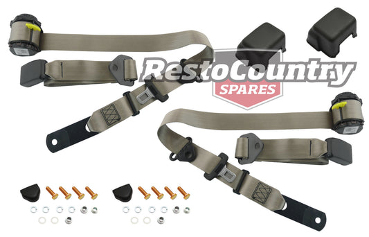 Front Inertia Seat Belt Pair (Cappuccino – Bench Seat) Ford XK-XP XR-XY XA-XC ZA-ZD ZF-ZH - kK2255C-g