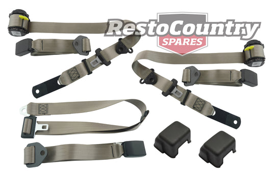 Front Inertia Seat Belt Set (Cappuccino – Bench Seat) Holden FX-EH HD-HR HK-HG HQ-WB LC-UC - kK2255C-m