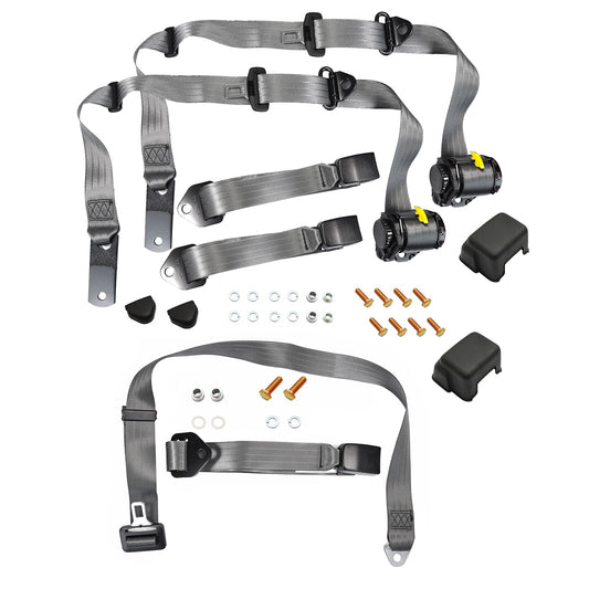Front Inertia Seat Belt Set (Grey – Bench Seat) Holden FX-EH HD-HR HK-HG HQ-WB LC-UC - kK2255GY-m