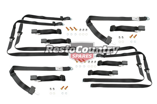 Front & Rear Seat Belt Kit (Black – Bench Front Seat) Holden FX-EH HD-HR HK-HG HQ-WB LC-UC - kK2257-h
