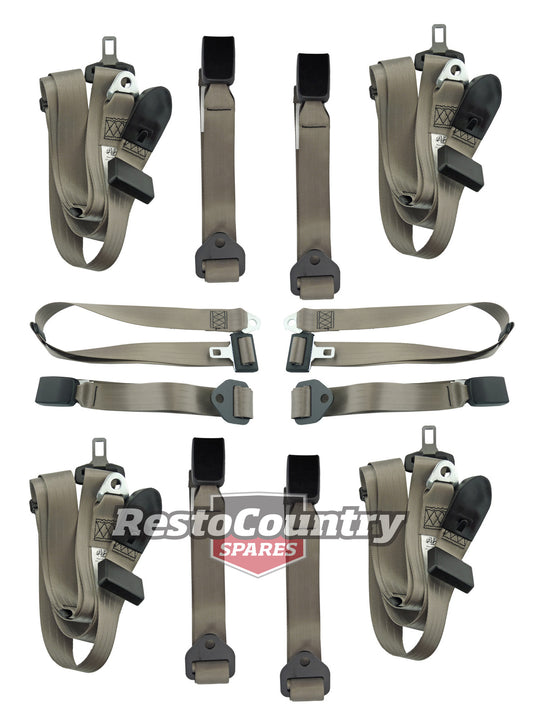 Front & Rear Seat Belt Kit (Cappuccino – Bench Front Seat) Holden FX-EH HD-HR HK-HG HQ-WB LC-UC - kK2257C-h