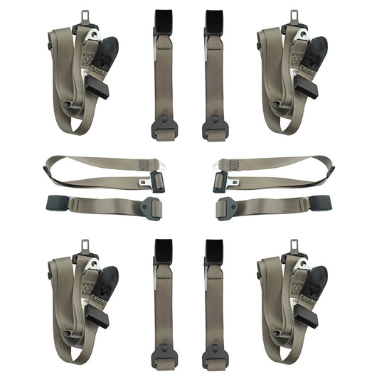 Front & Rear Seat Belt Kit (Cappuccino – Bench Front Seat) Ford XK XL XM XP XR XT XW XY XA XB XC - kK2257C-k