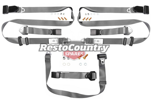 Front or Rear Lap Sash Seat Belt Set (Grey – Bench Seat) Holden FX-EH HD-HR HK-HG HQ-WB LC-UC - kK2257GY-k