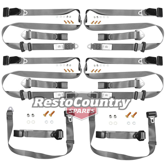 Front & Rear Seat Belt Kit (Grey – Bench Front Seat) Ford XK XL XM XP XR XT XW XY XA XB XC - kK2257GY-o