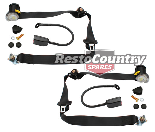 Front Inertia Seat Belt Pair (Black – Bucket Seat) Ford XD ZJ - kK3575-a