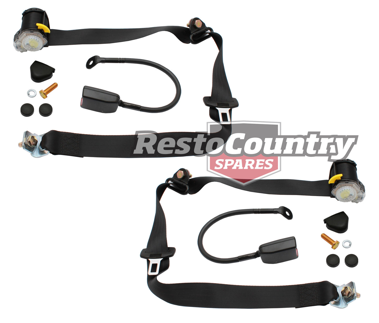 Front Inertia Seat Belt Pair (Black – Bucket Seat) Ford XD ZJ - kK3575-a