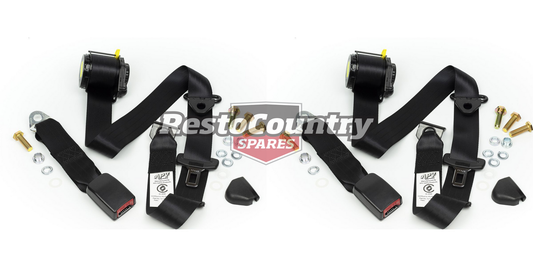 Front Inertia Seat Belt Pair (Black - 275mm Web Stalk) Hilux N60 N100 - kK4558-a