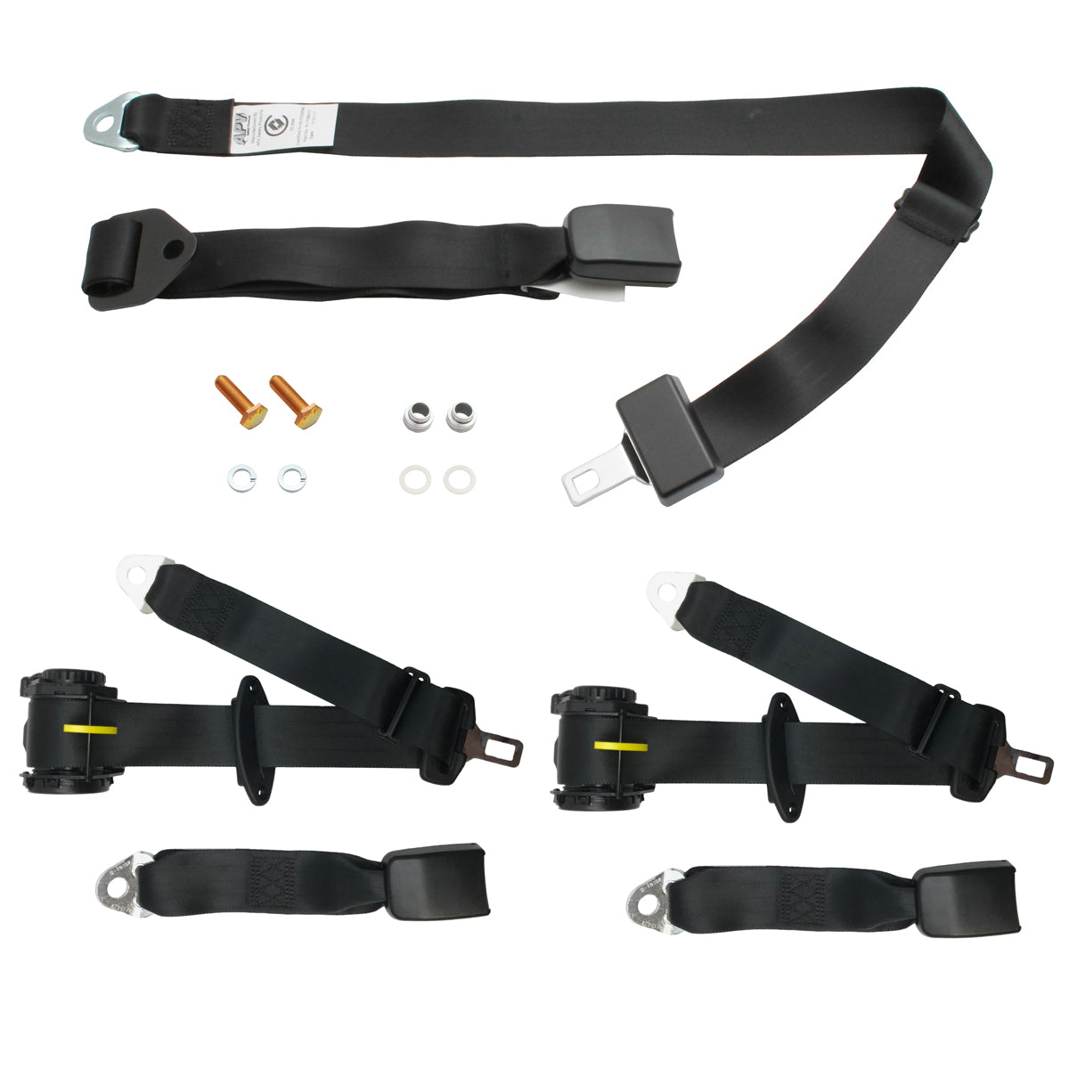 Rear Inertia Seat Belt Set (Black – Under Parcel Shelf) Holden VB VC VH Sedan - kK5186-b