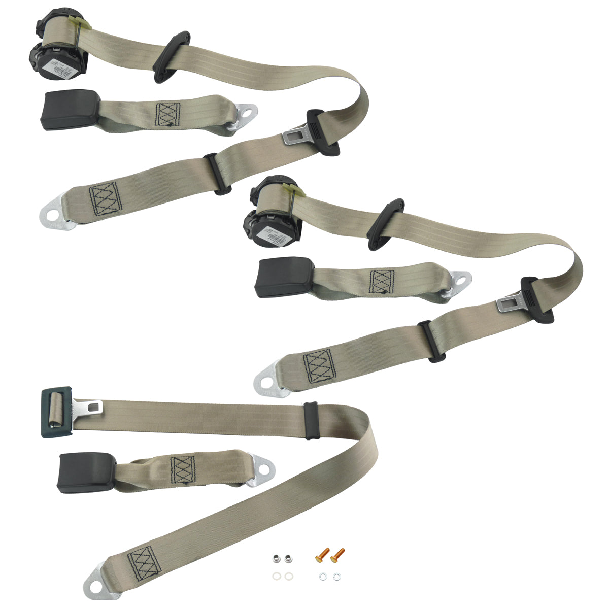 Rear Inertia Seat Belt Set (Cappuccino – Under Parcel Shelf) Holden VB VC VH Sedan - kK5186C-b