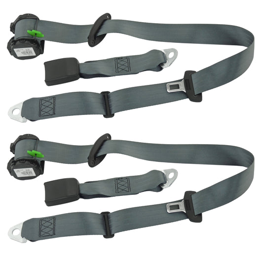 Rear Inertia Seat Belt Pair (Grey – Under Parcel Shelf) Holden VB VC VH Sedan - kK5186GY-a