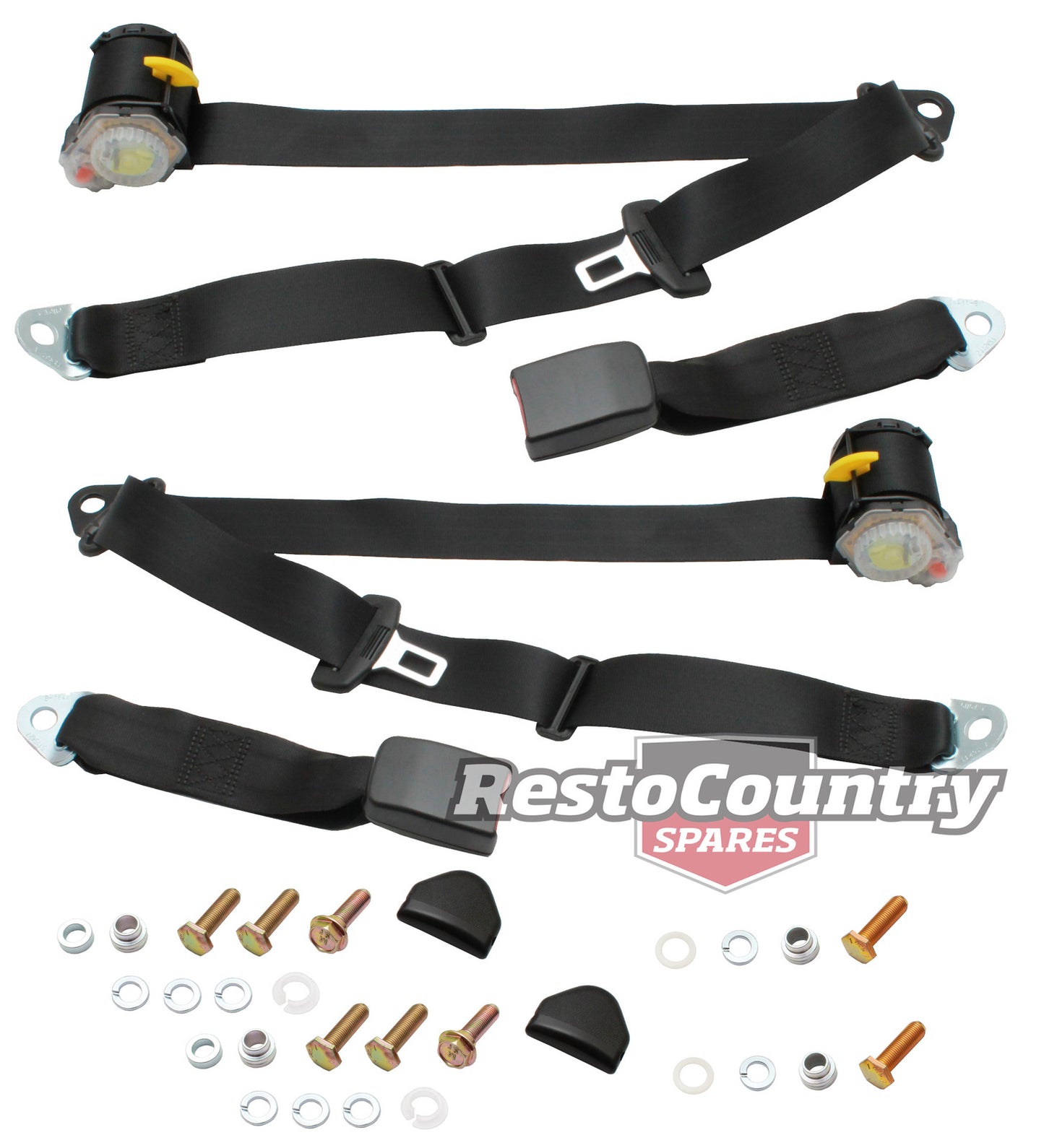 Rear Inertia Seat Belt Pair (Black – Bench Seat) Holden VK VL Commodore - kK7148-a